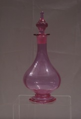 #3390 Carcassonne 1pt, Footed Decanter, #48 Stopper, Wide Optic, Alexandrite , 1930-1935