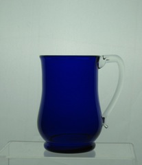 #3407 Overdorf Mug, 16 oz, Cobalt with Crystal Handle, 1933-1937