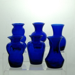 #4227,4228, 4229, 4230, 4231, 4232, Favor Vase, Diamond Optic, Cobalt, 1932-1941