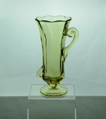 #1421 Hi-Lo Vase, 8 inch Footed & Handled, Sahara, 1933-1937